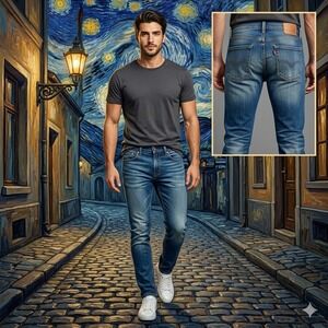 Levis 510 Skinny Fit Jeans Mens 33x30 Medium Wash Blue Denim 05510-1092